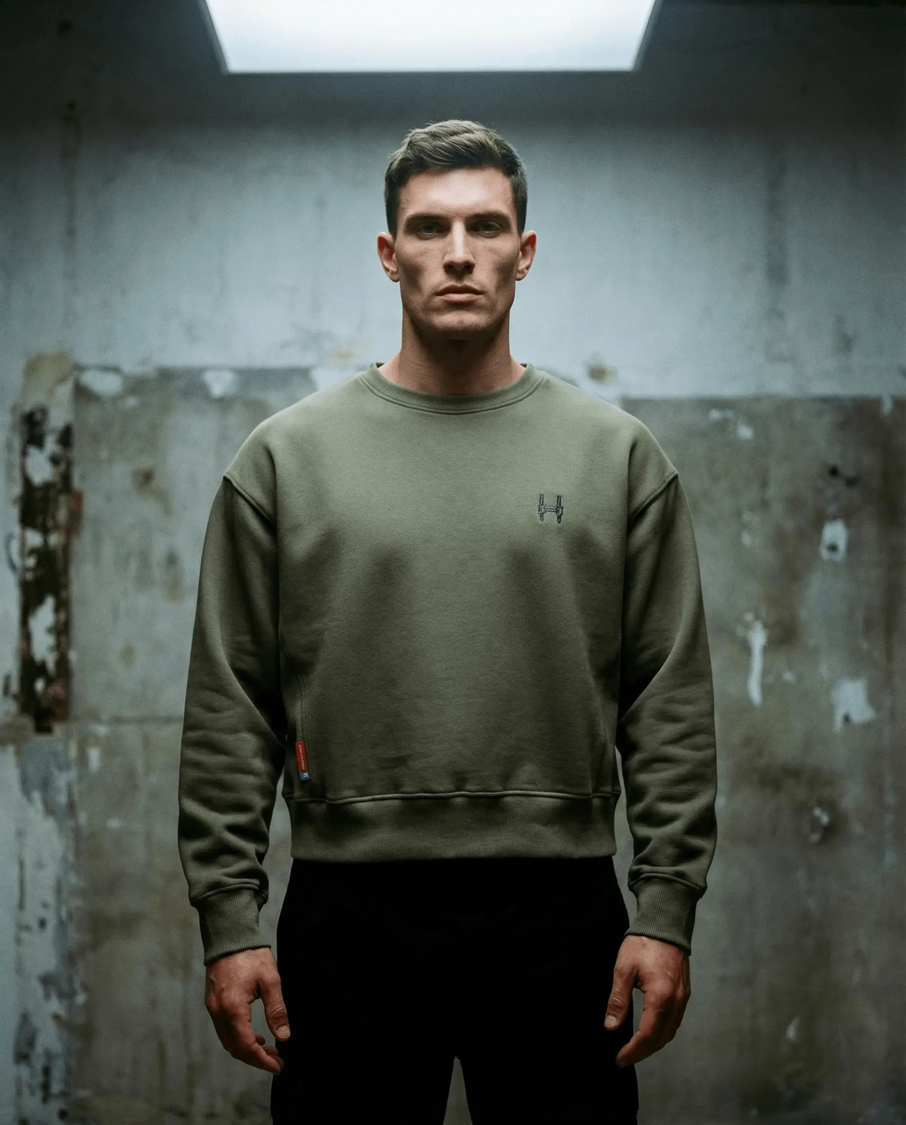 Cropped Mikina 343 - Crewneck Green Batohiro