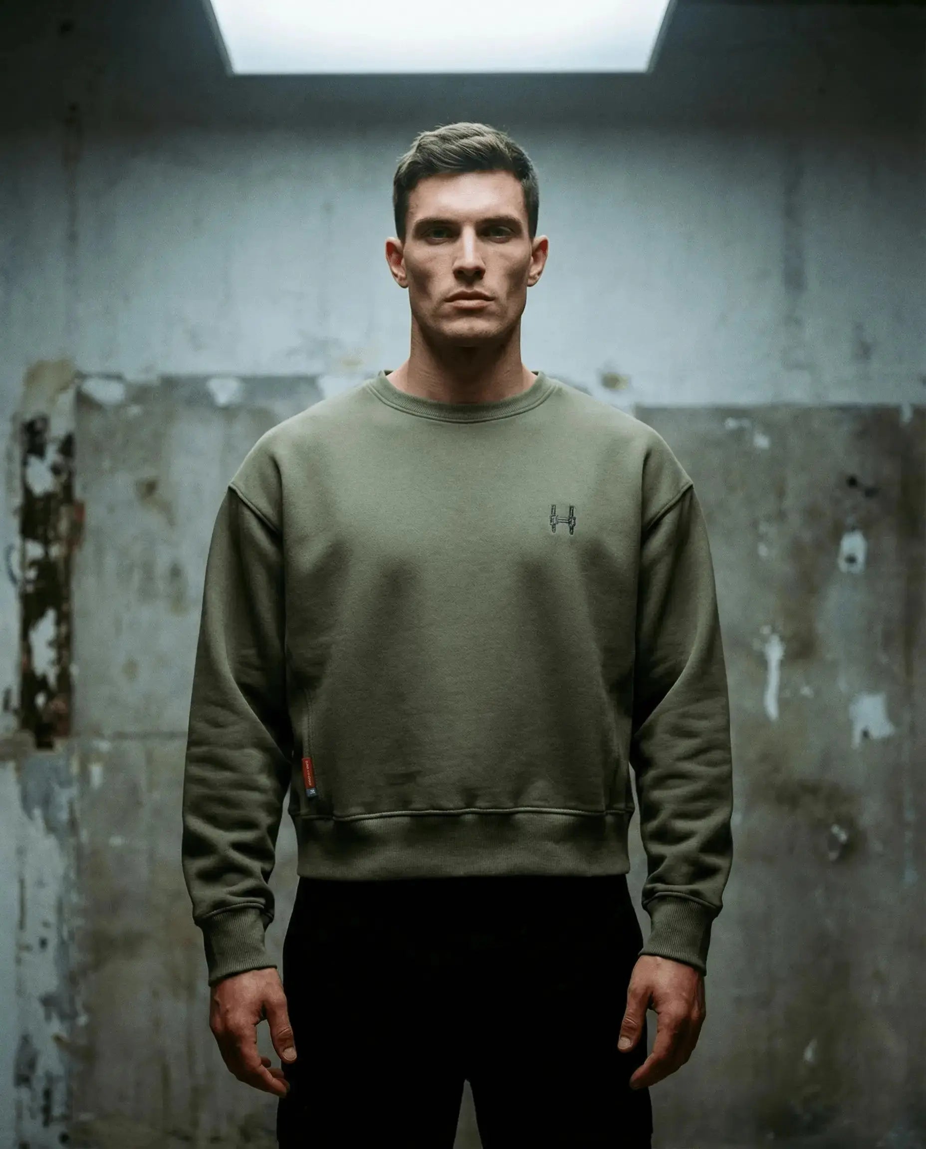 Cropped Mikina 343 - Crewneck Green Batohiro