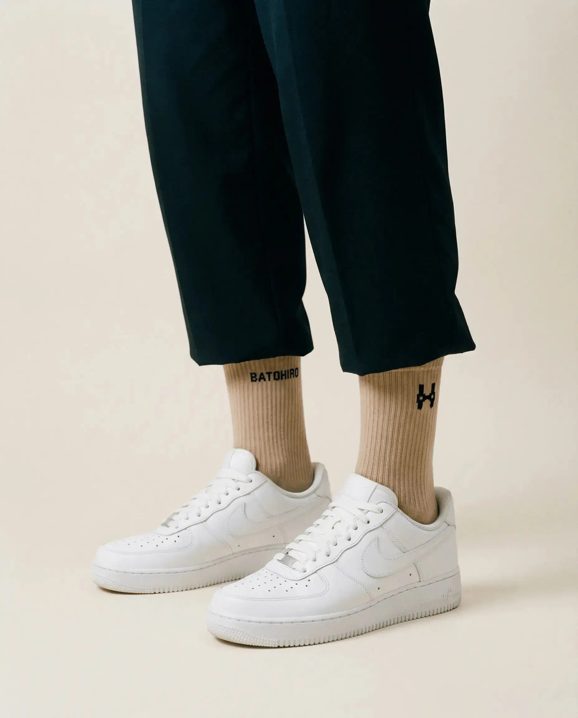 Batohiro Crew-Socken – Beige Batohiro