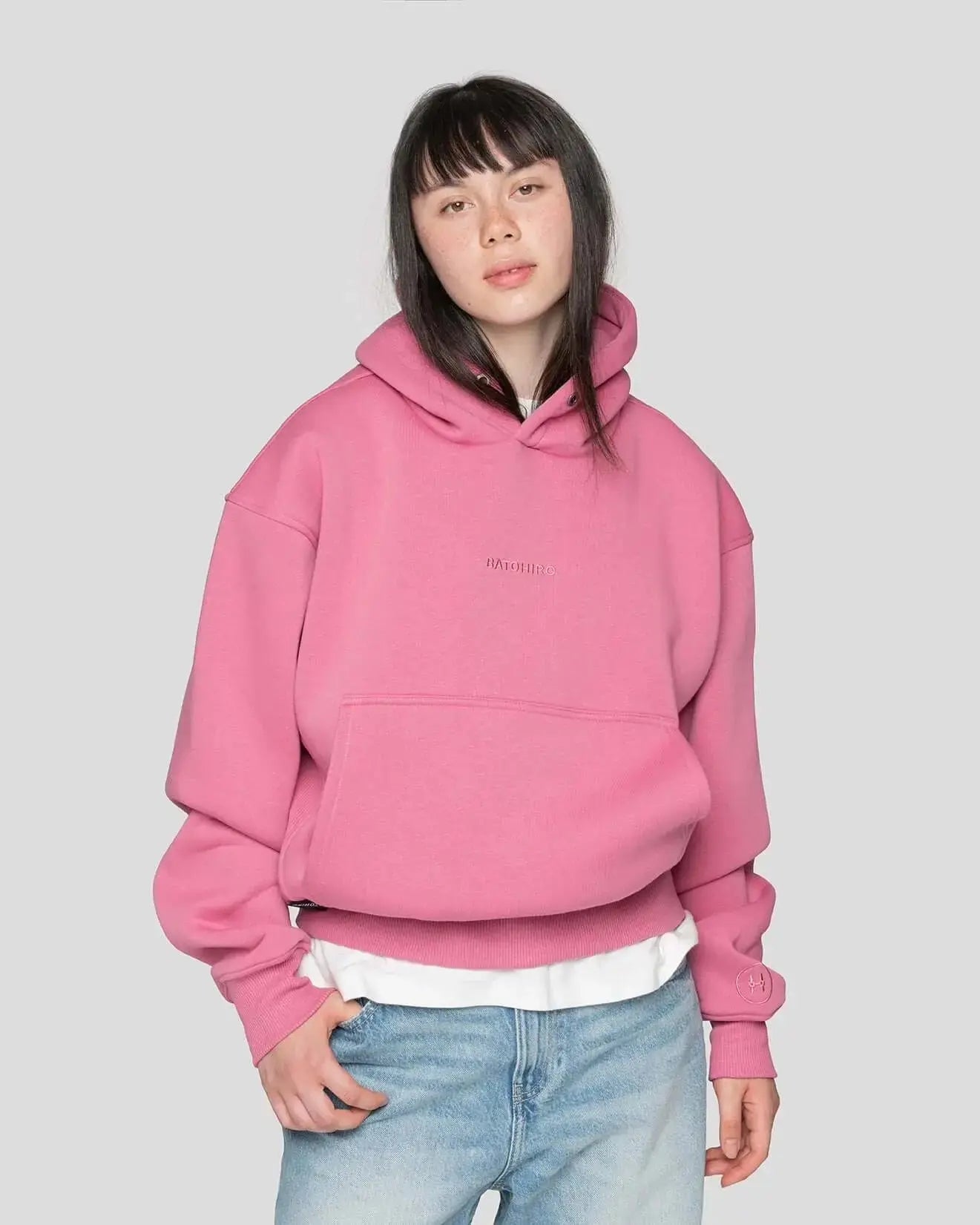 Mikina oversized - Light Pink Batohiro