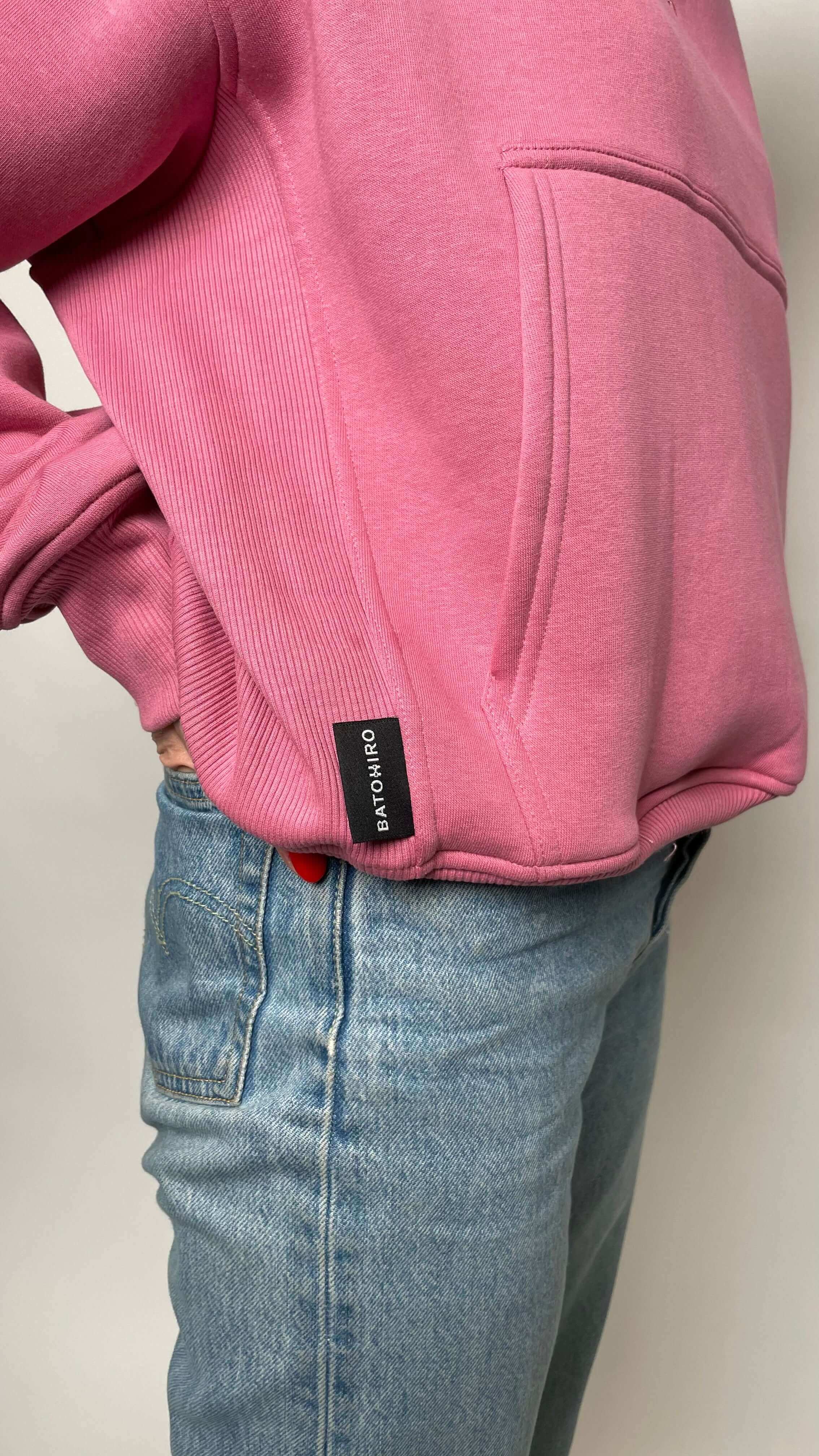 Mikina oversized - Light Pink Batohiro