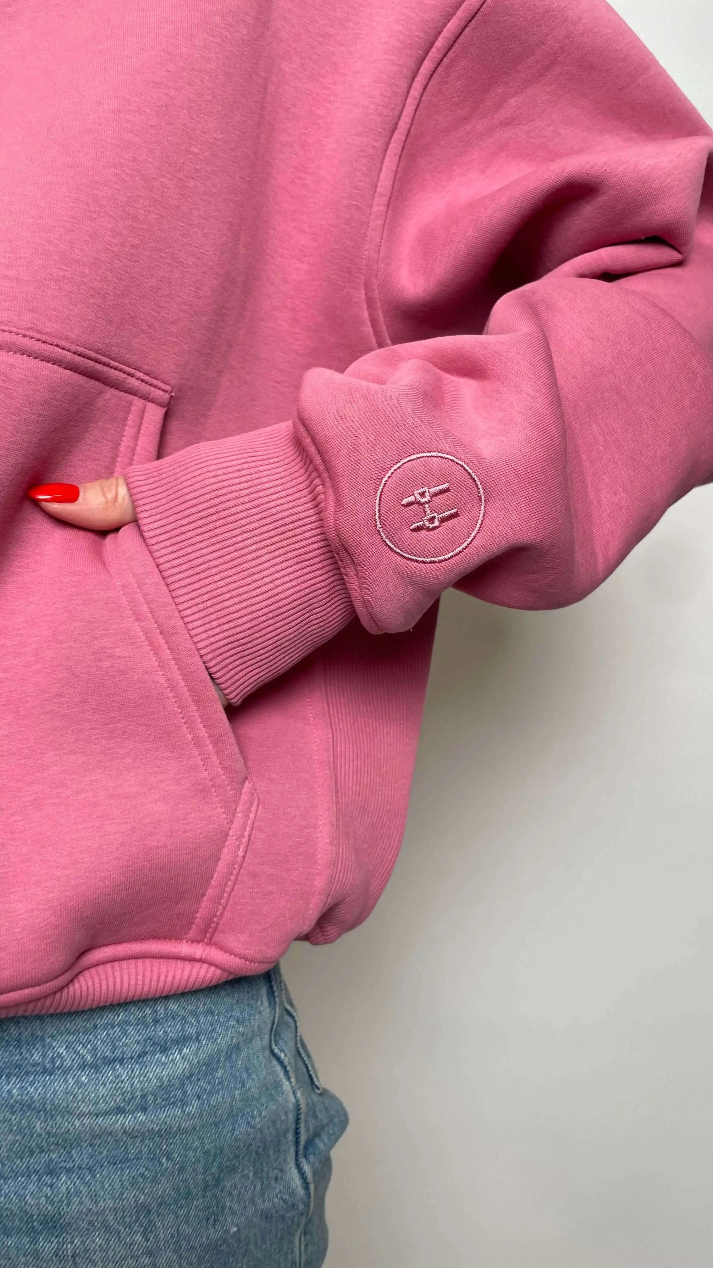 Mikina oversized - Light Pink Batohiro