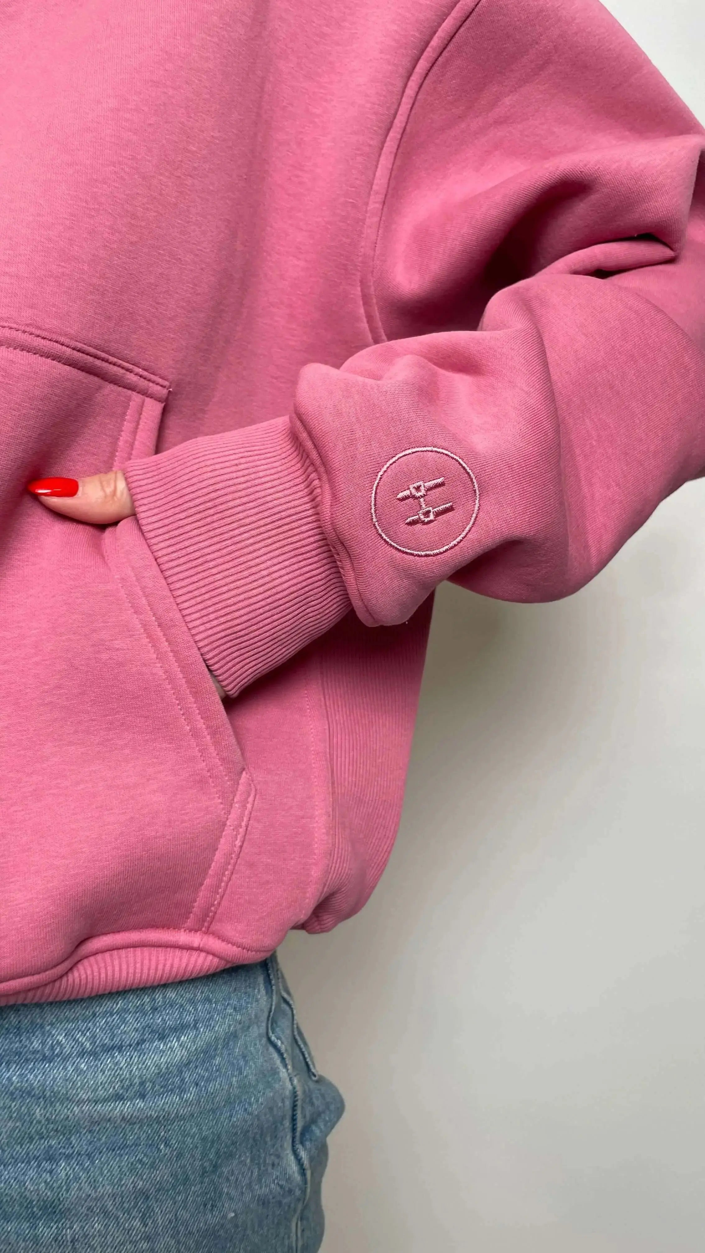 Mikina oversized - Light Pink Batohiro