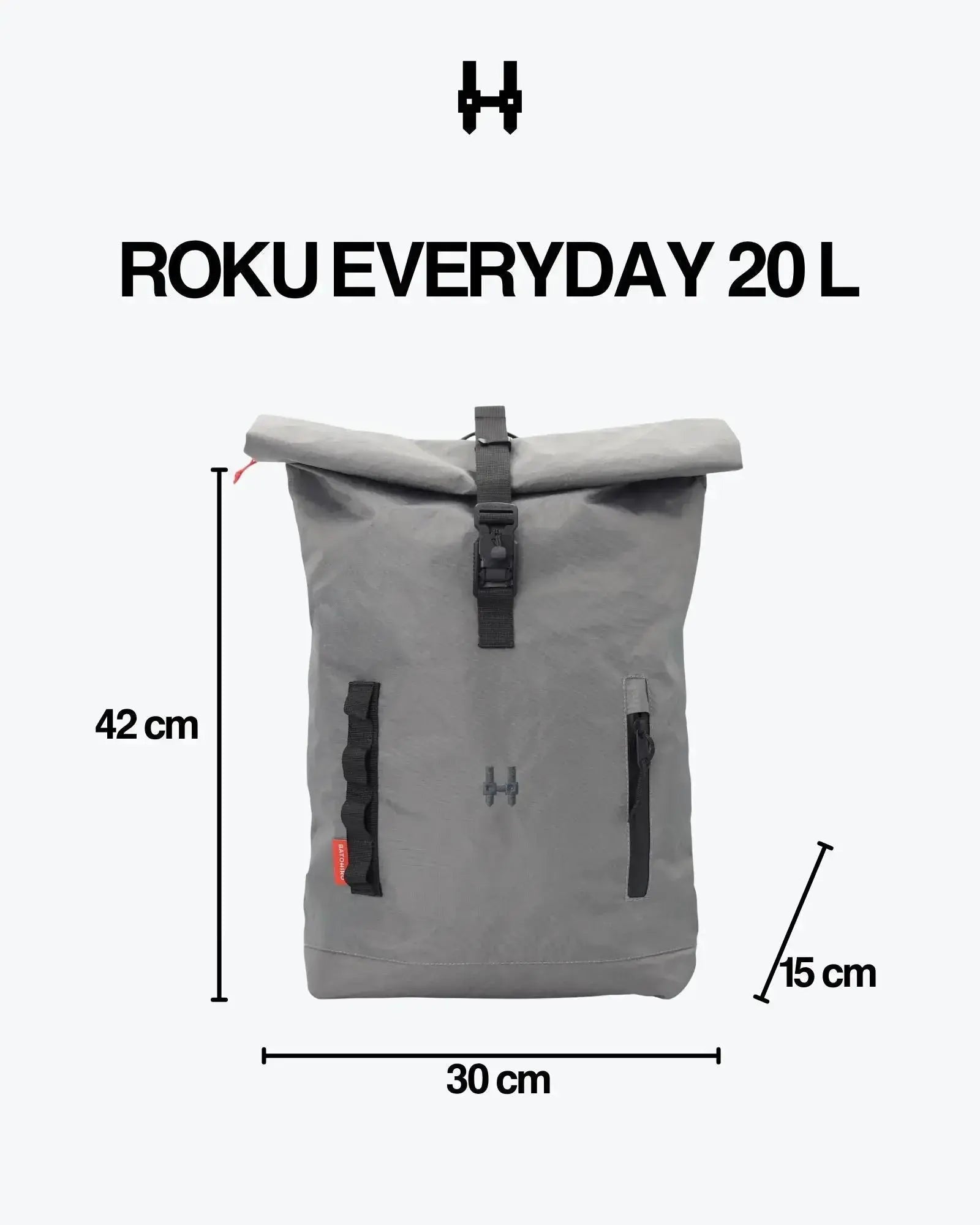 Roku Everyday 20L - Steel Grey Batohiro