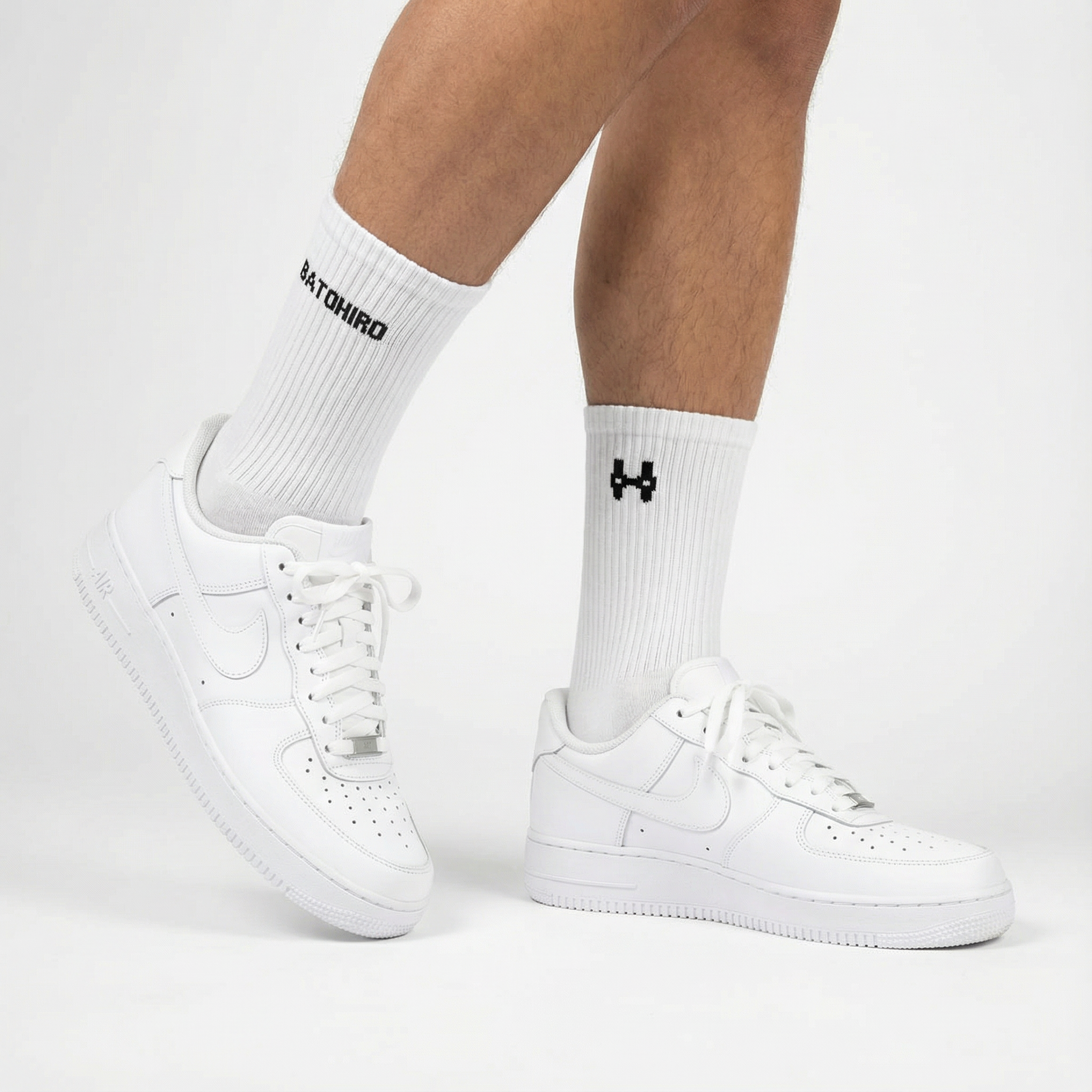 Batohiro Crew Socks - Pure White