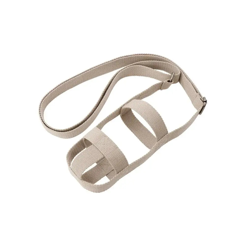 Beige TUMBLER strap 80mm for KINTO cups, adjustable for outdoor activities and walks. Perfect for hands-free convenience.