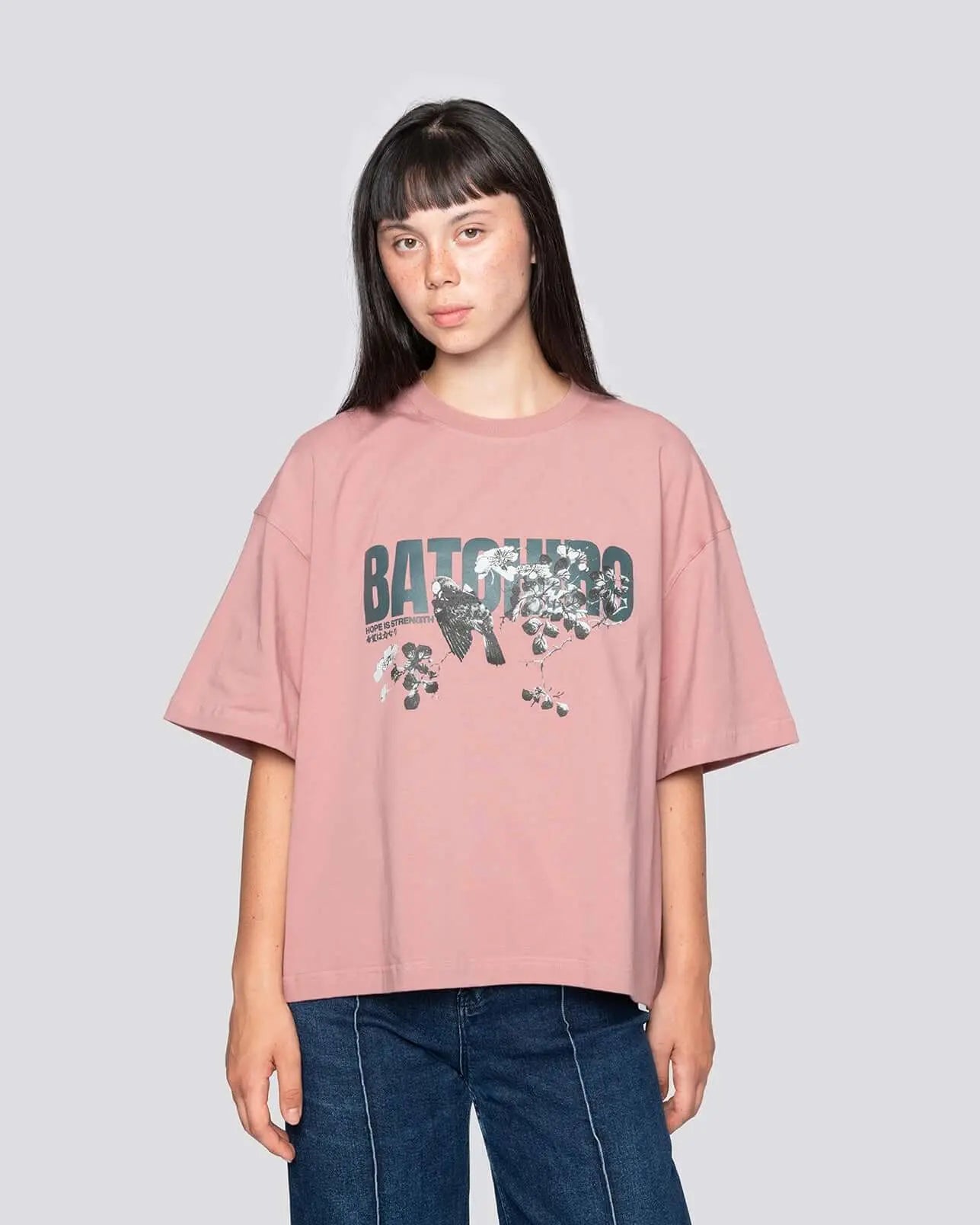Birds - Cropped Oversized Tee Batohiro
