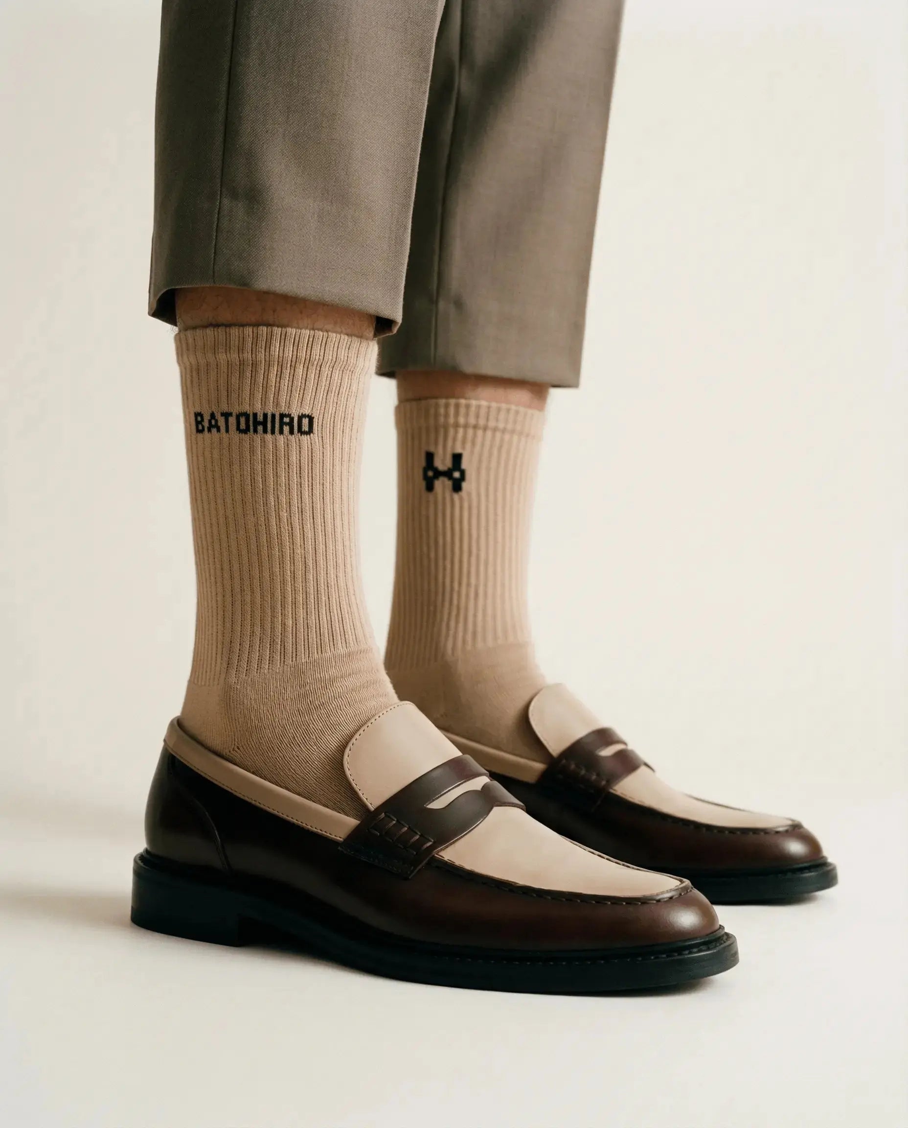 Batohiro Crew-Socken – Beige Batohiro