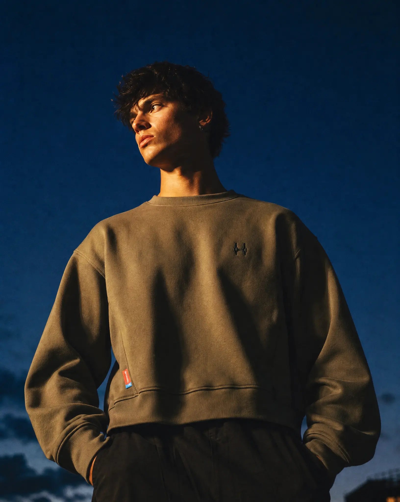 Cropped Mikina 343 - Crewneck Green Batohiro