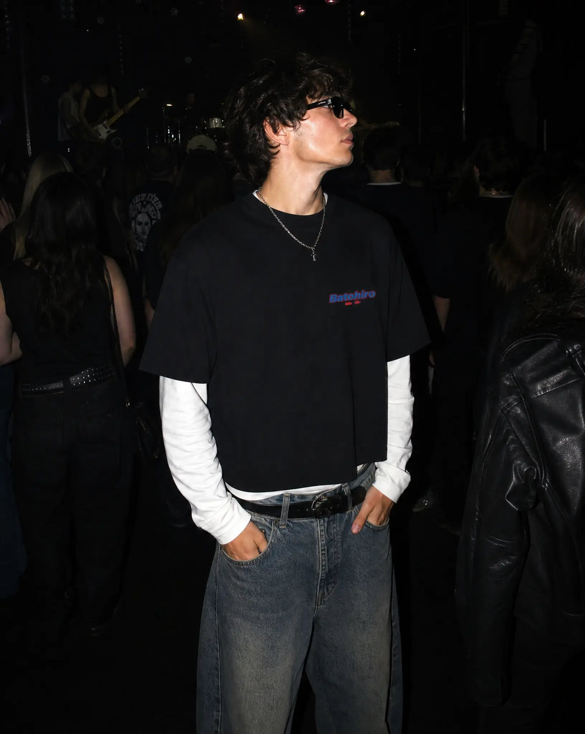 Oversized Tričko Outside – Black Cropped Oversized Tee - Batohiro